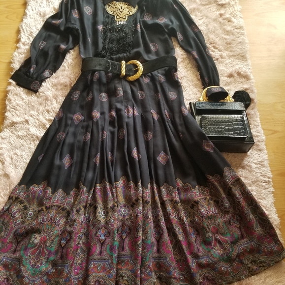 Midi dresses black and fuchia - Picture 2 of 10